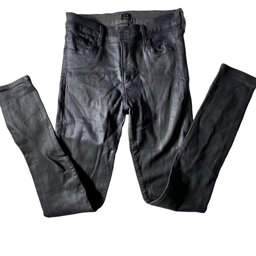 C of H Women's High Rise Coated Skinny Leg Jeggings Gray Size 29